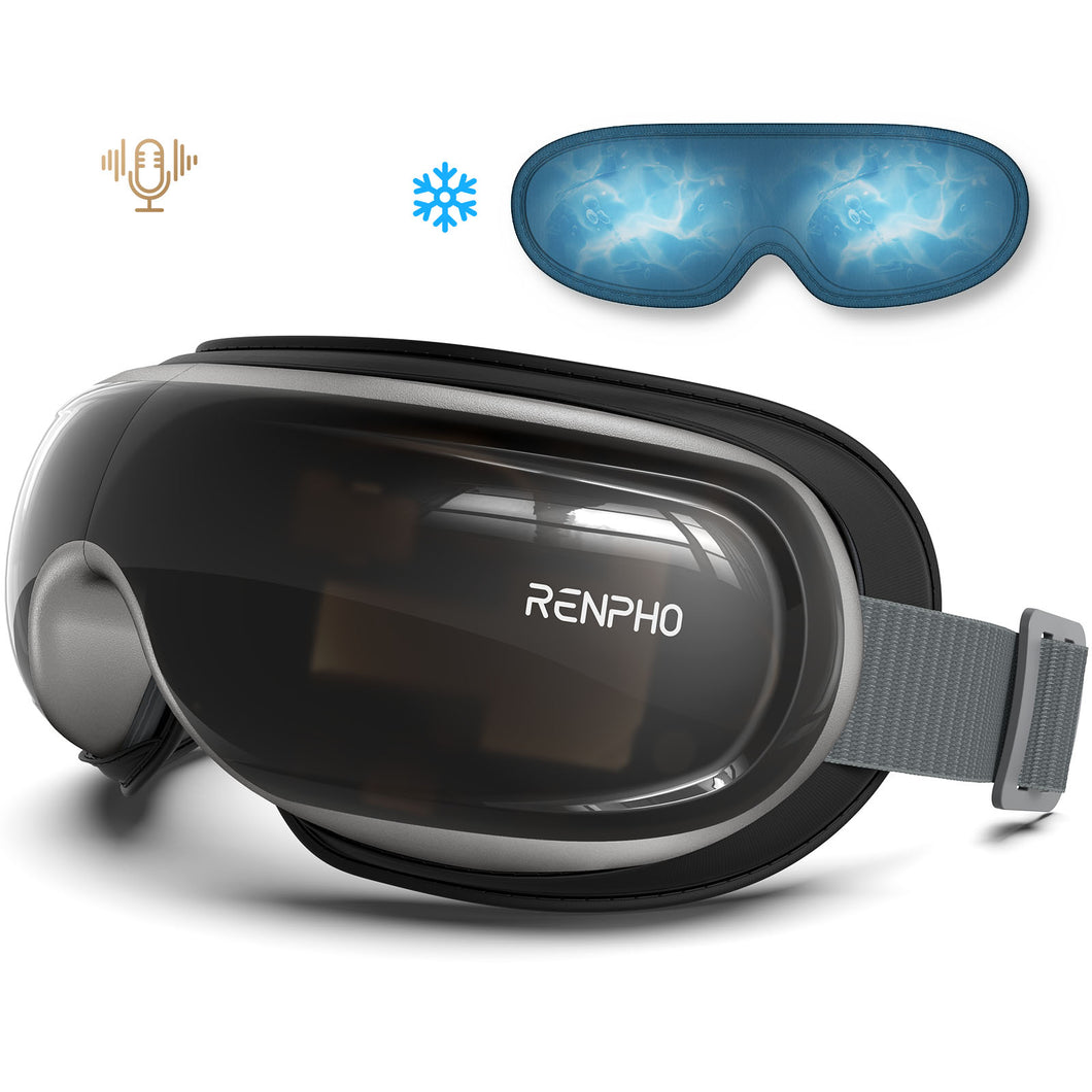 RENPHO FSA/HSA Eligible Eye Massager,Eyeris 3-Voice Control Eye Massager with Heat and Cooling for Migraines, Heated Eye Mask with DIY Massage Setting, Music Eye Relax Devices,Gift for Women/Men