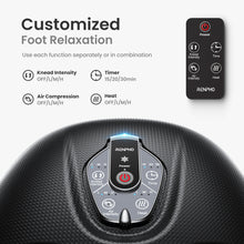 將圖片載入圖庫檢視器 RENPHO Shiatsu Foot Massager with Heat, 3 Levels Heating, Upgraded Deep Kneading Foot Massager Machine, Wireless Remote Control, Electric Foot Massage, Birthday Gifts for Women and Men, Black
