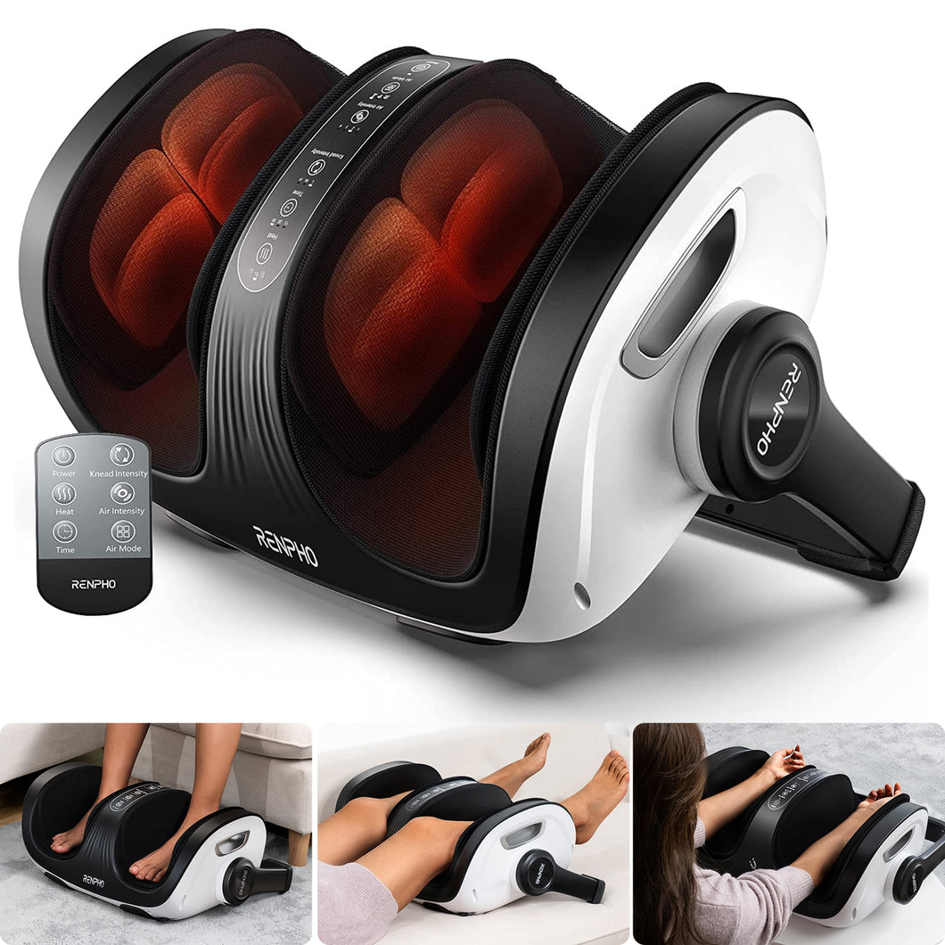 Shiatsu Foot Calf Leg Massager with Magnetic Remote Fits Up to Men Size 14