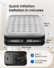 將圖片載入圖庫檢視器 Airefina Comfort Air Mattress Queen Size with Built-in Electric Pump
