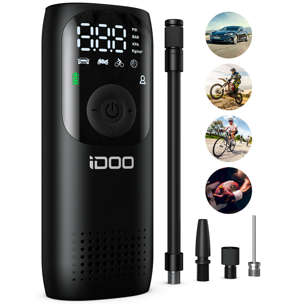 150PSI Cordless Tire Inflator 4000mAh Portable Air Compressor Fits Car/Bicycle/Motorcycle Tires Bal