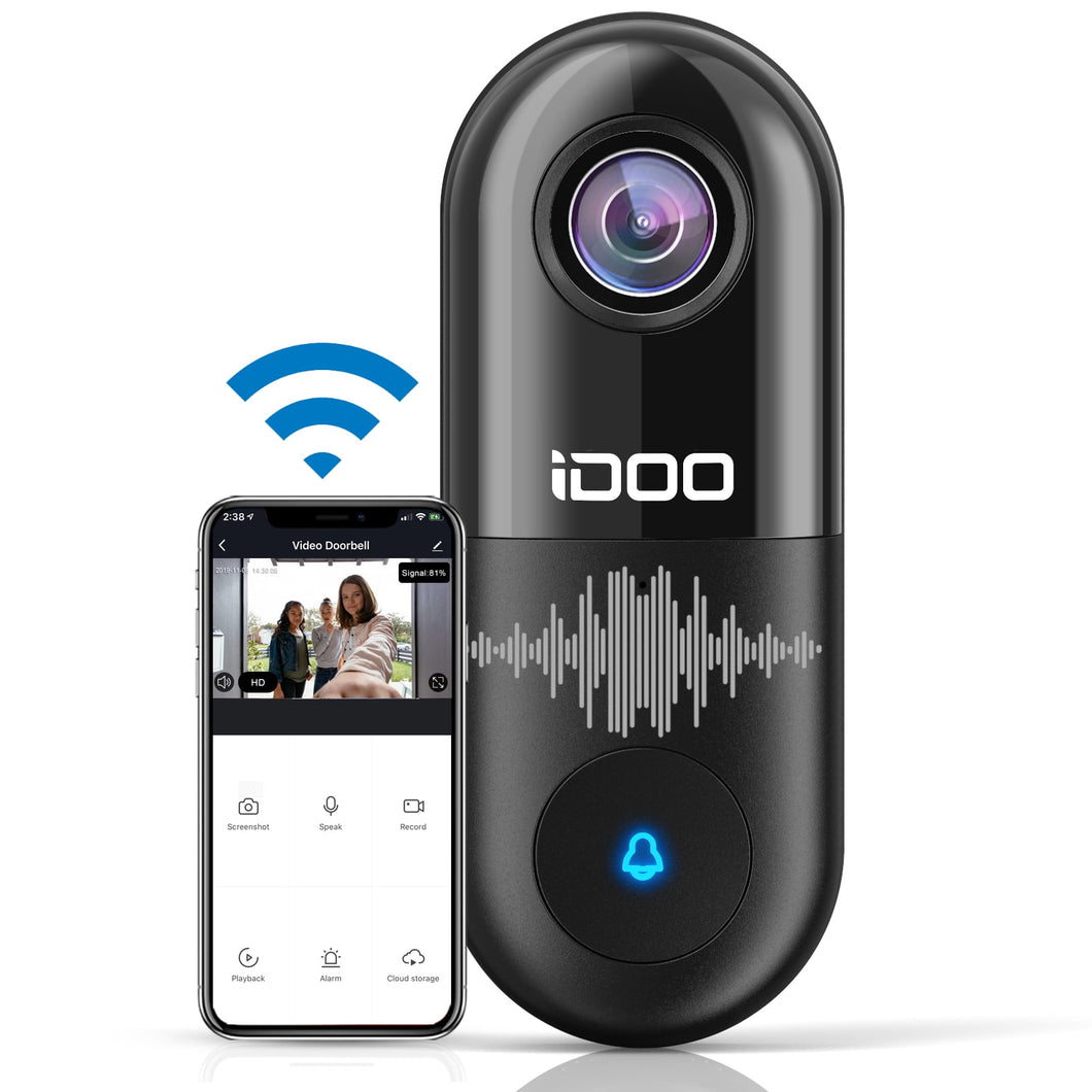 Video Doorbell WiFi,128GB 1080p HD Home Security Front Door Bell Camera Chime,2-Way Audio