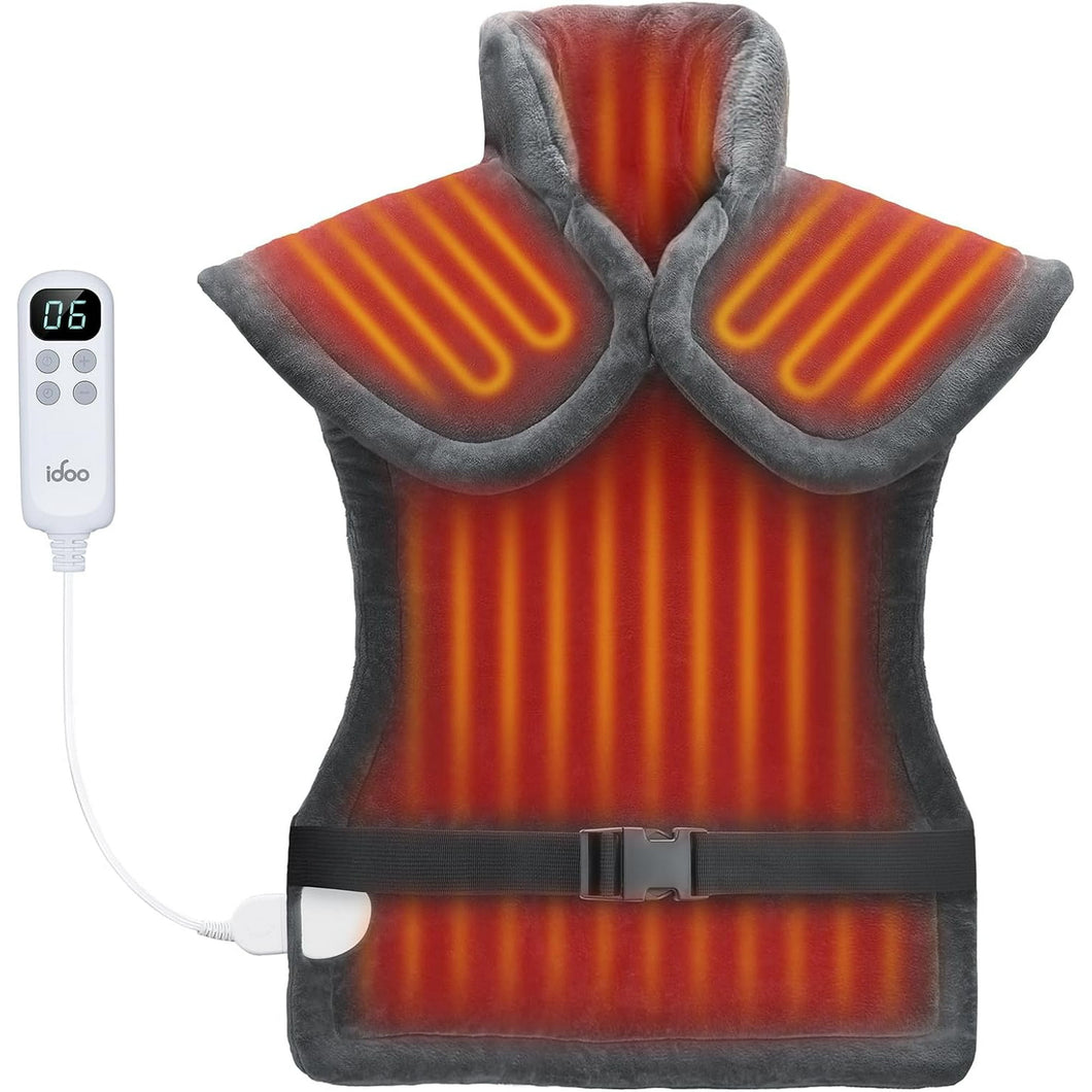 Weighted Heating Pad for Back Neck Shoulder,k with 6 Heating Levels, 3H Auto Shut-off, 24